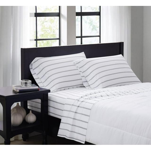 Truly Soft Ticking Stripe Microfiber Plaid Sheet Set