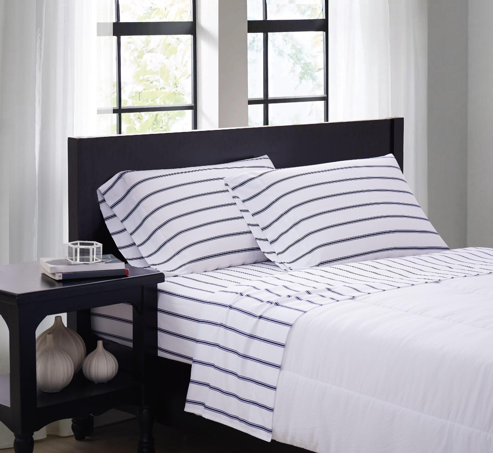 Full Ticking Stripe Sheet Set Navy - Truly Soft