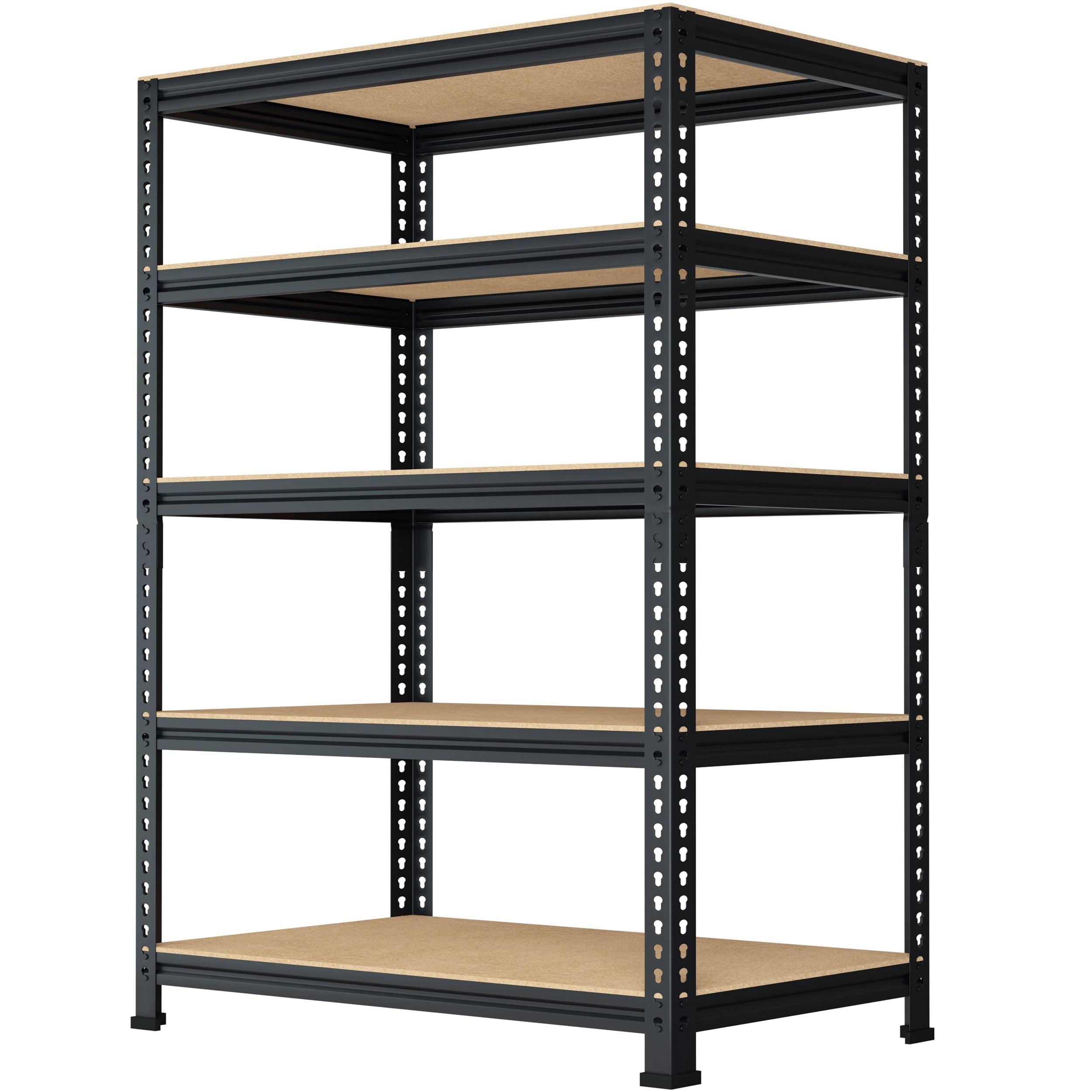 Heavy Duty Black Metal 5-Tier Adjustable Storage Shelving Unit