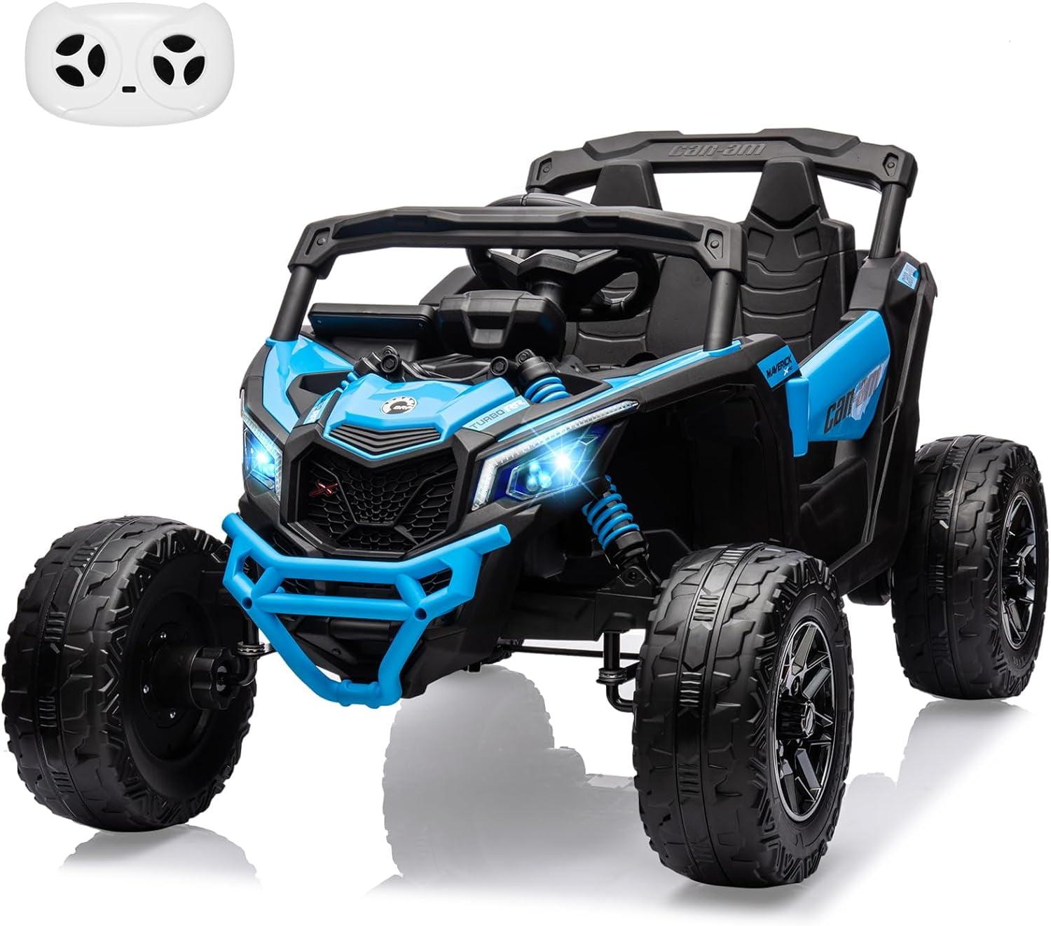 12V Ride on UTV Car, Licensed Can-Am Electric Off-Road UTV Car, Kids Truck w/Remote Control