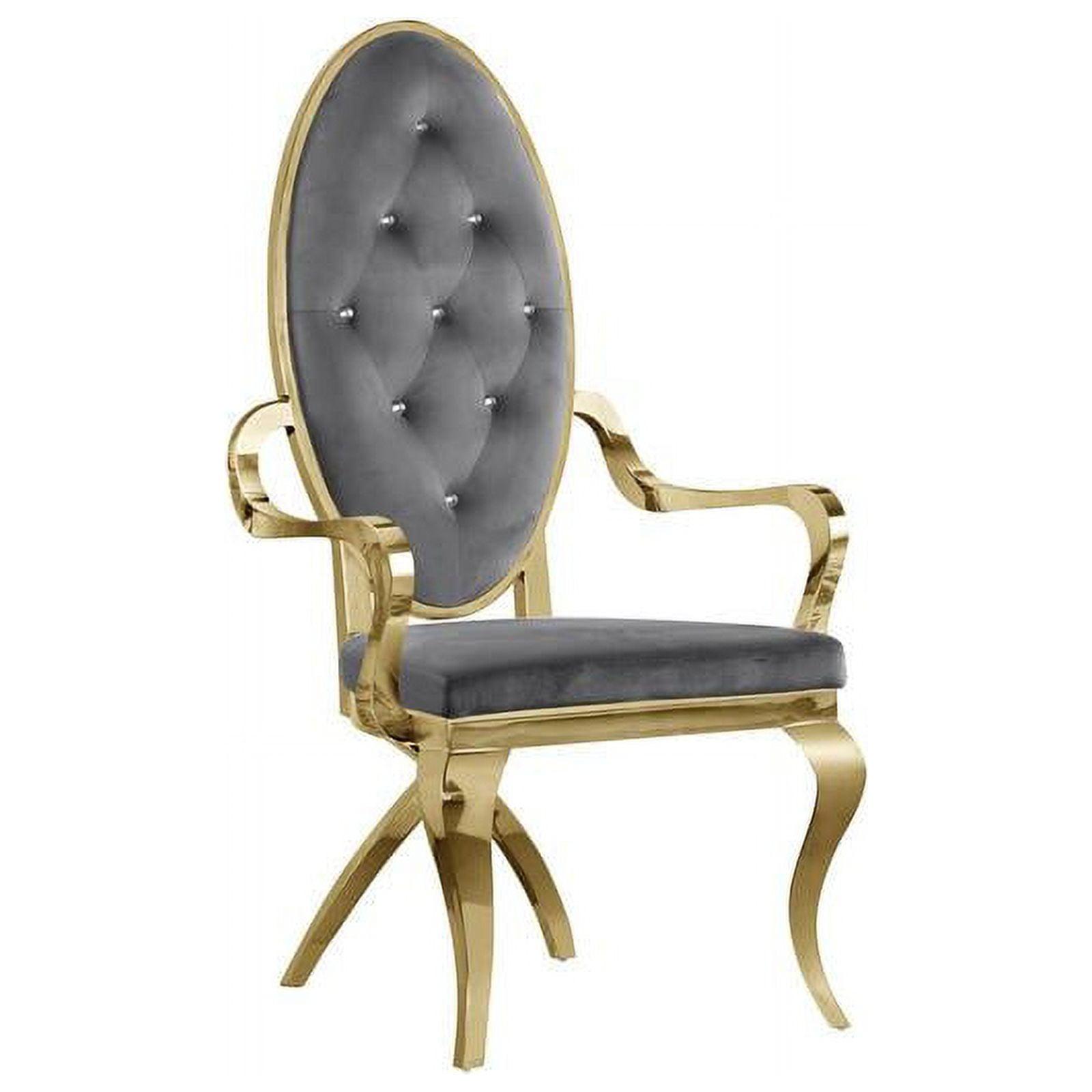 Tufted Velvet King Louis Back Arm Chair
