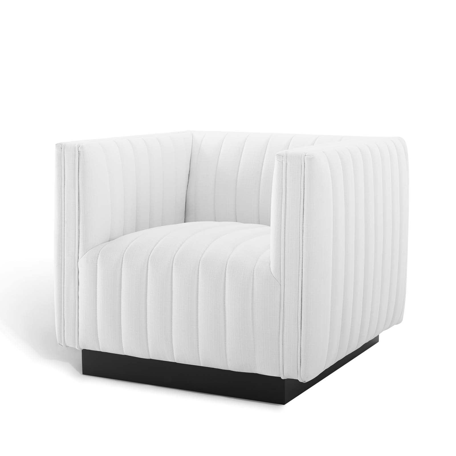 Elegant White Velvet Wood Base Accent Chair