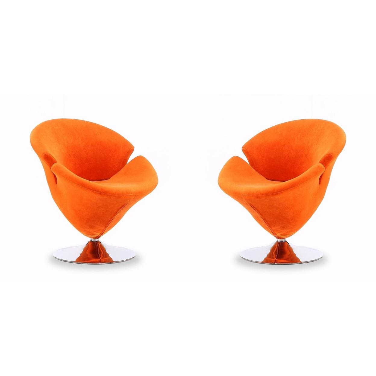 Set of 2 Tulip Velvet Swivel Accent Chairs - Manhattan Comfort