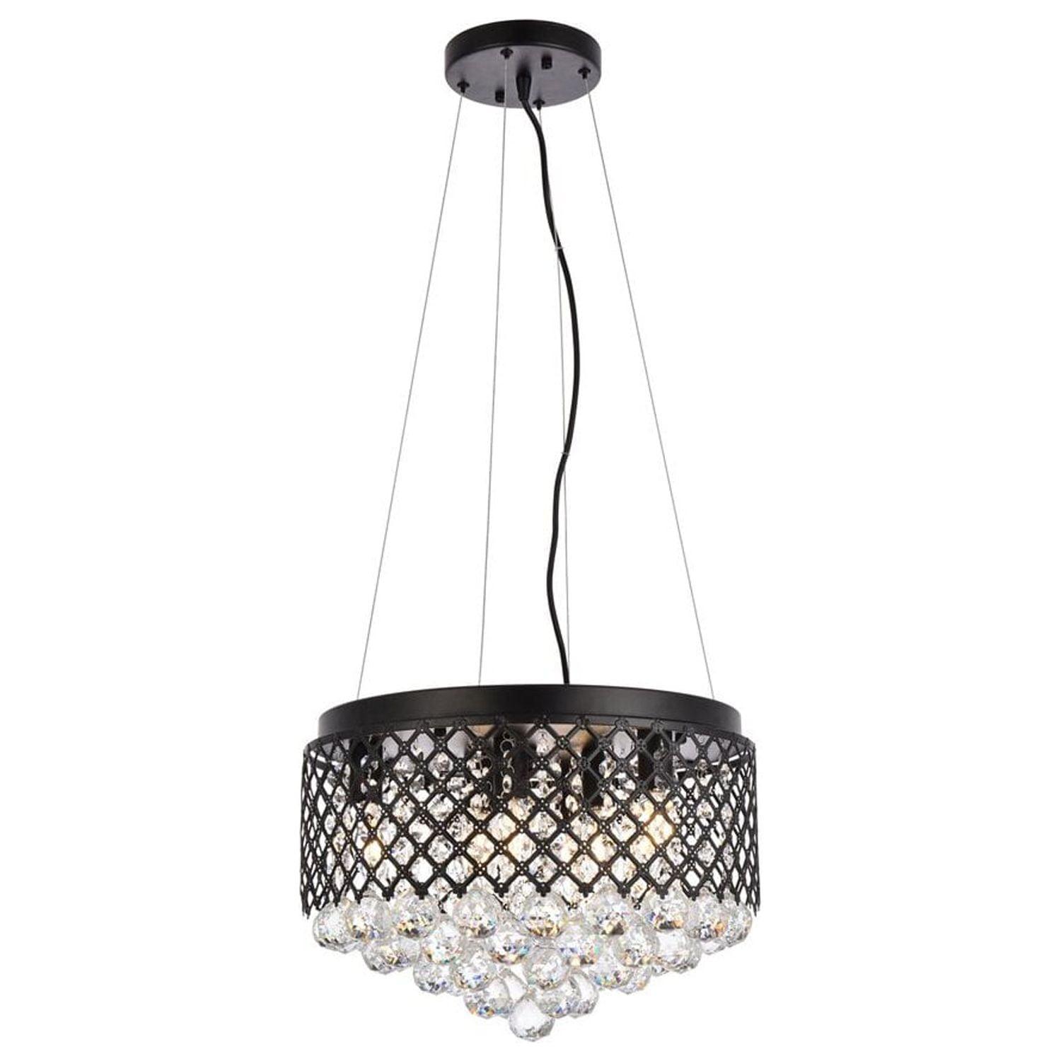 Elegant Lighting Tully 6 lights pendant in black