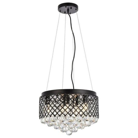 Elegant Lighting Tully 6 lights pendant in black