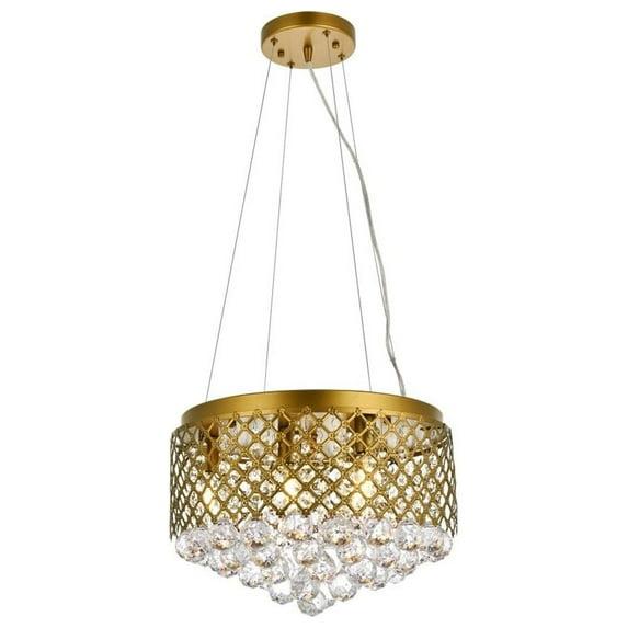 Elegant Lighting Tully 6 lights pendant in brass