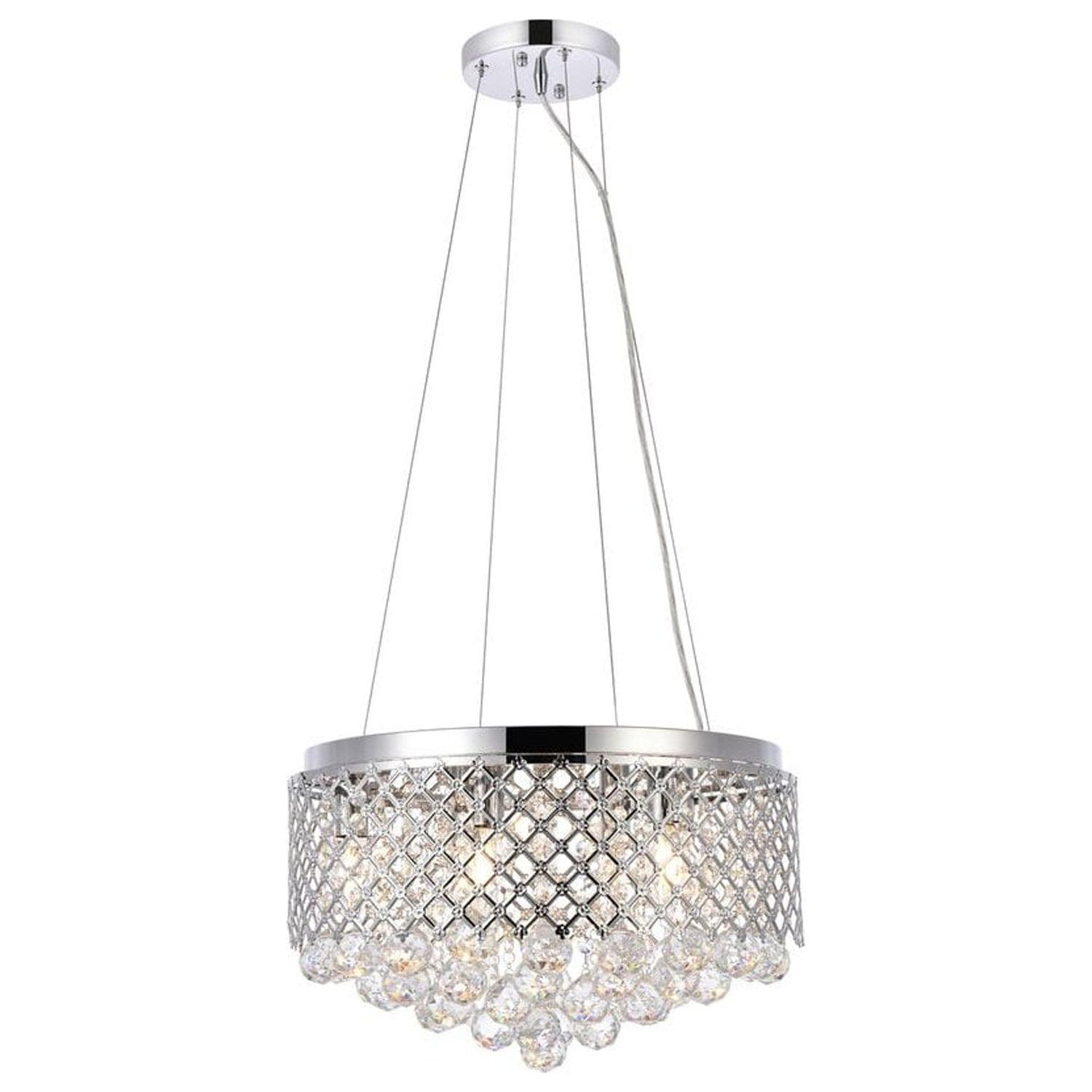 Elegant Lighting Tully 6 lights pendant in chrome