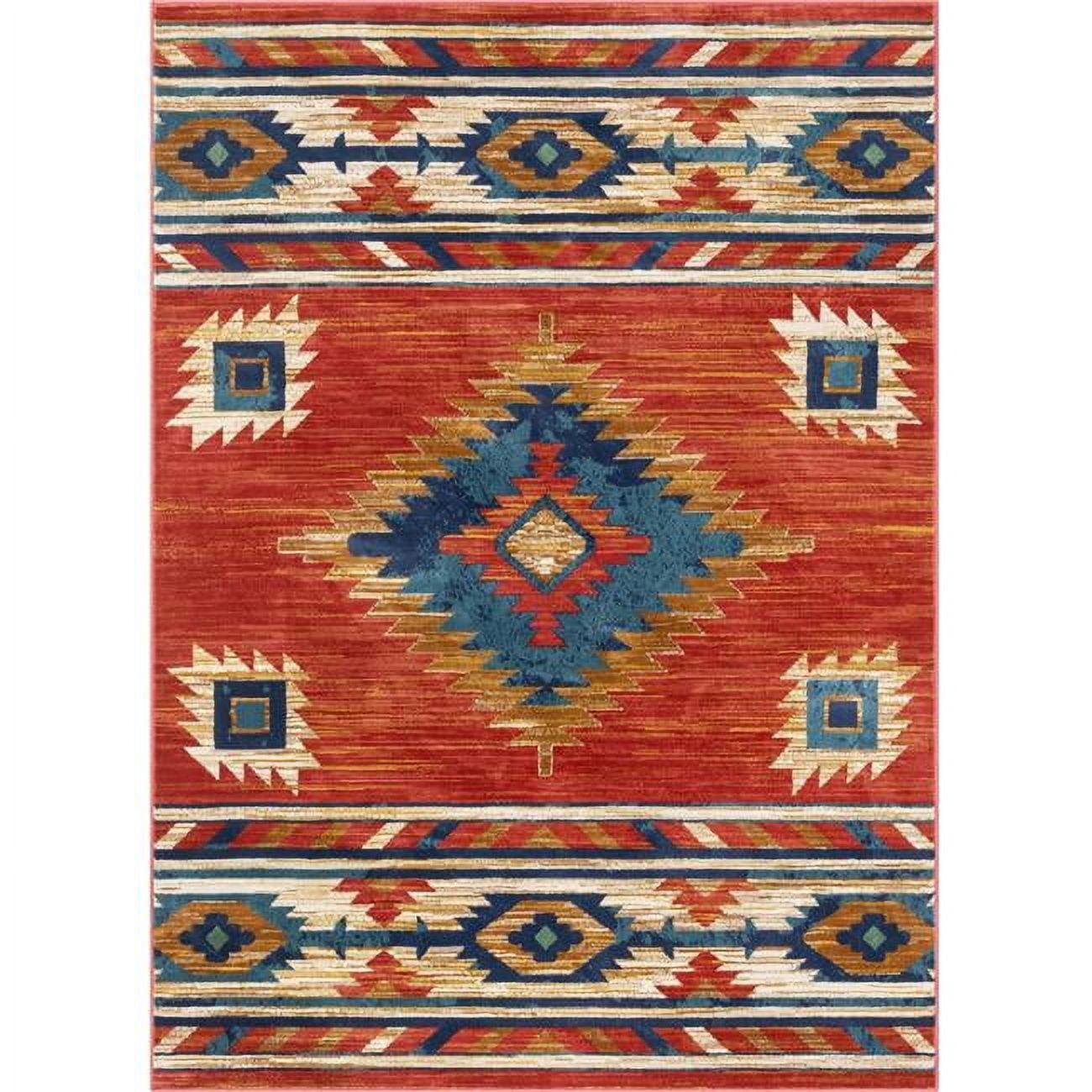 Well Woven Jamyn Lea Crimson Traditional Southwestern Tribal Red/Blue Rug