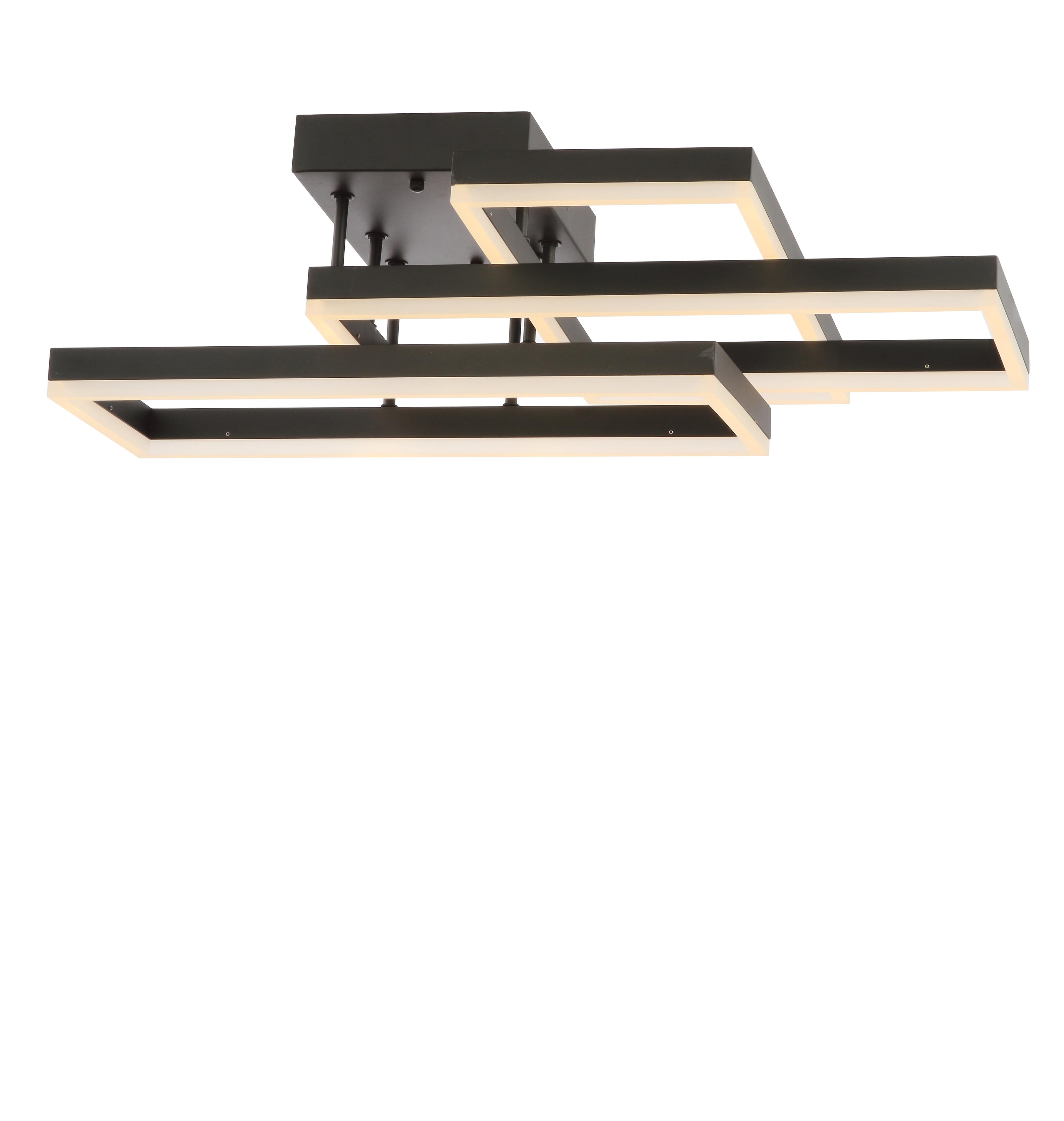 Lumina 28" LED Black Geometric Flush Mount Ceiling Light