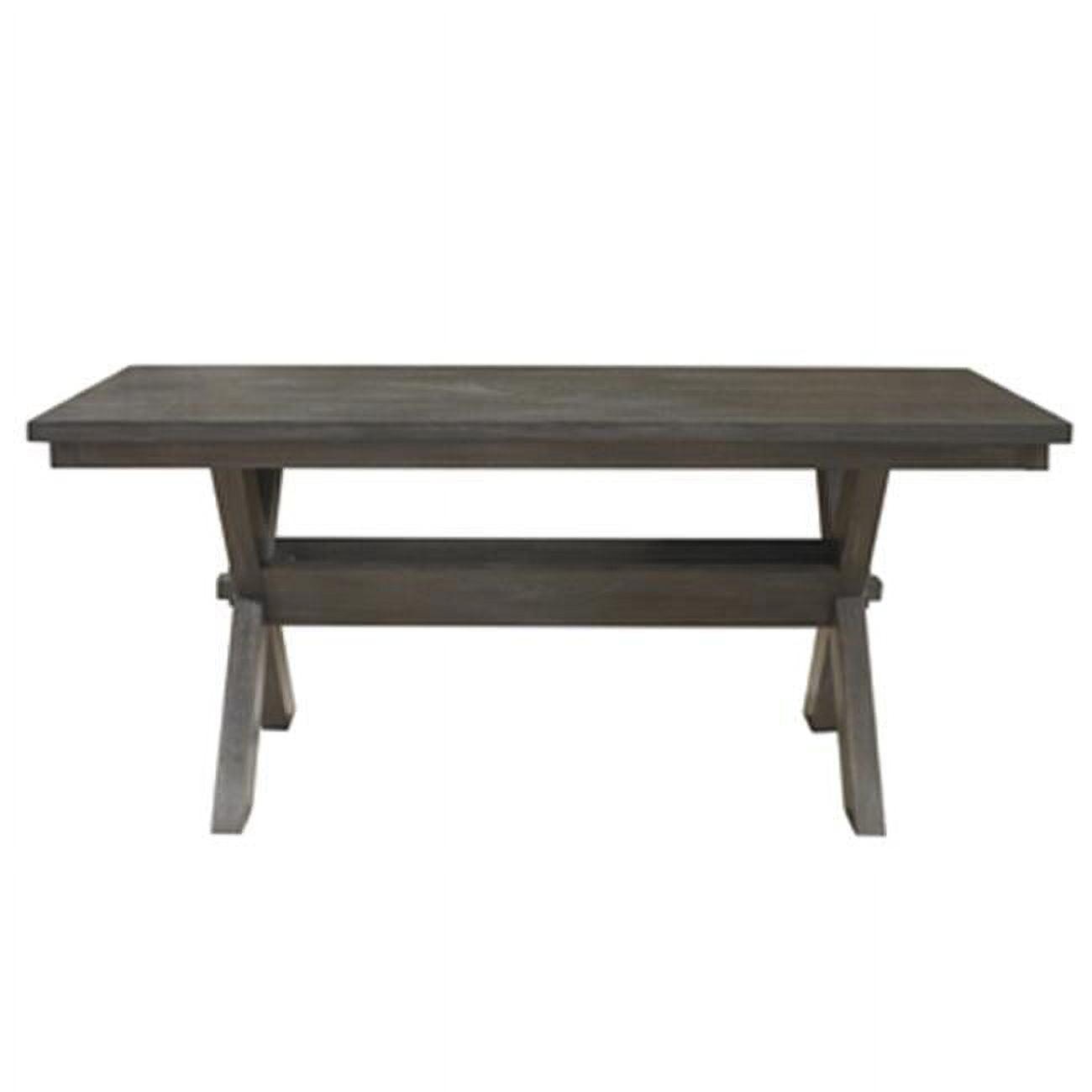 Farmhouse Oak 72" Rectangular Dining Table with Storage Shelf