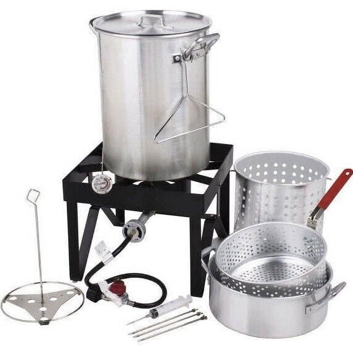 30 Qt Aluminum Propane Turkey Fryer and Steamer Kit