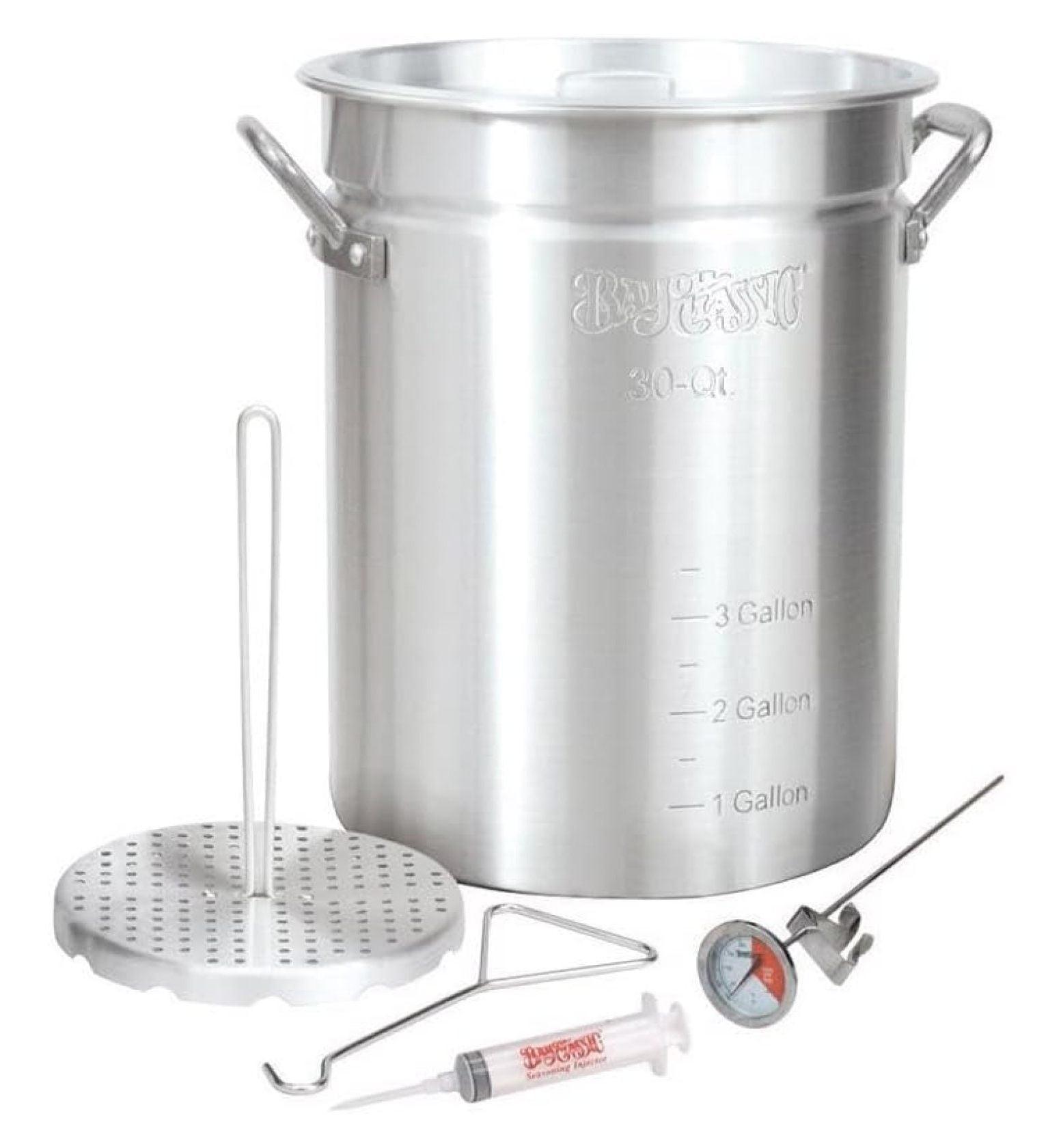 Bayou Classic 30 Qt Silver Aluminum Turkey Fryer Kit