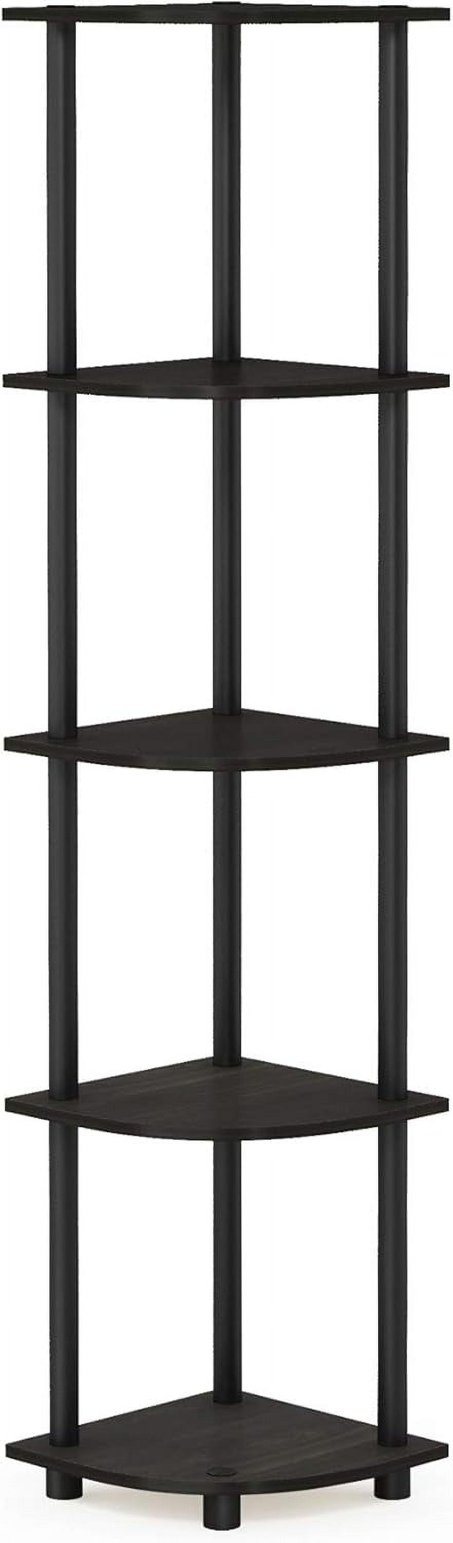 Black 5-Tier Corner Display Rack with Engineered Wood Shelves