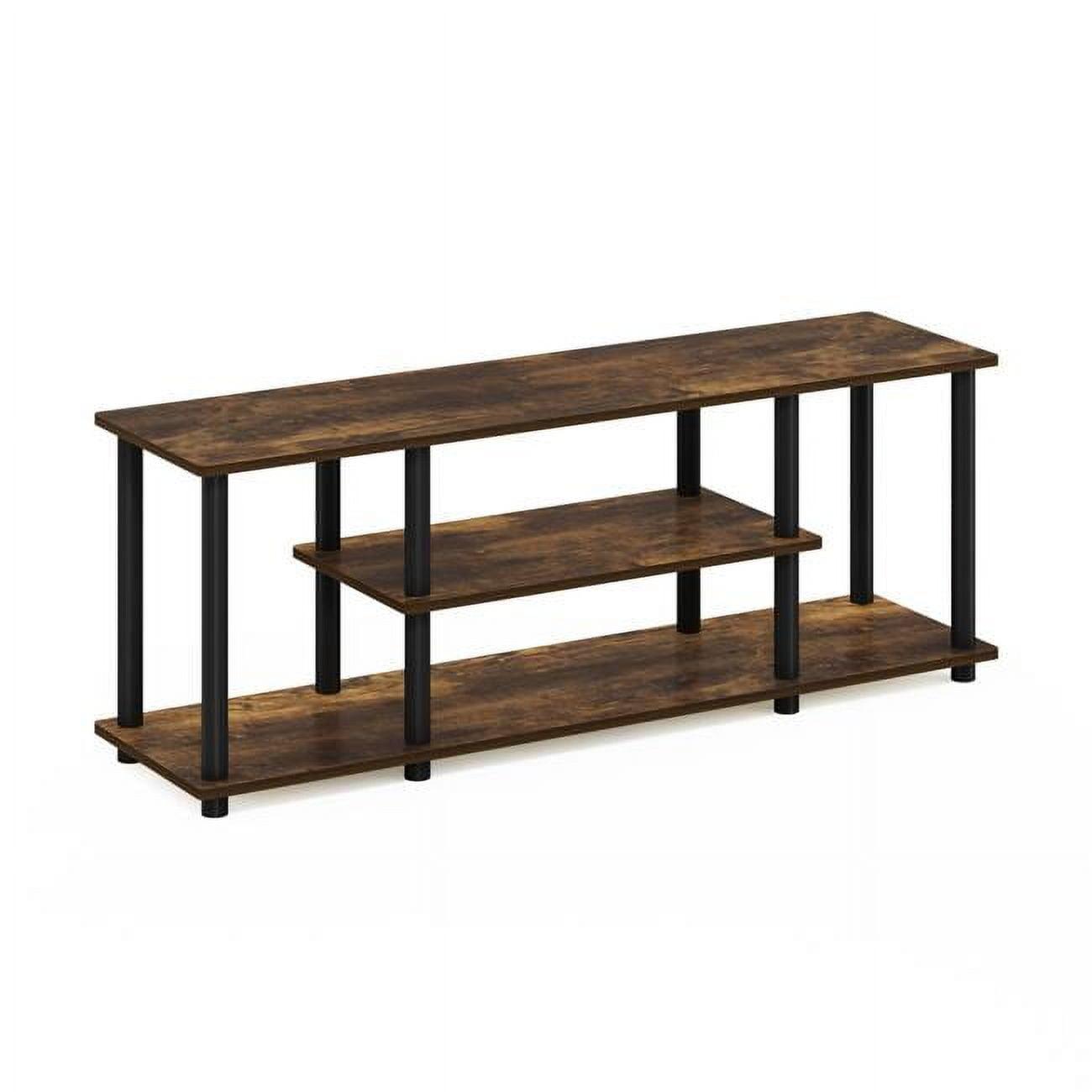 Amber Pine and Black 3-Tier TV Stand