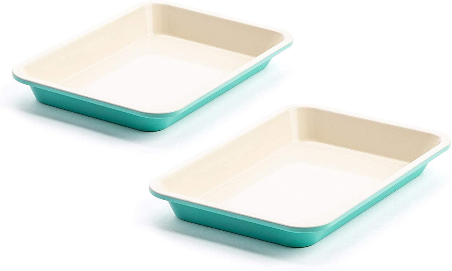 Turquoise Aluminum Nonstick Toaster Oven Cookie Sheet Set