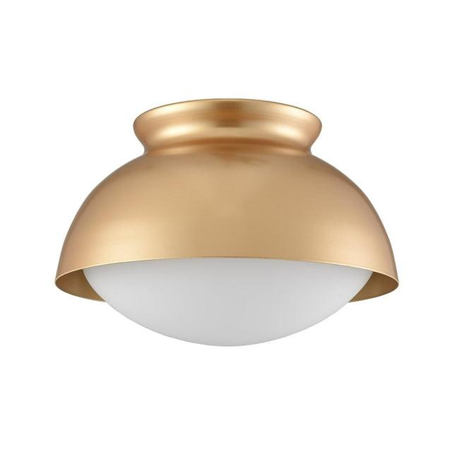 Tuscany Gold Semi Flush Mount Ceiling Light Vintage Close to Ceiling Light Fixture with Frosted Glass