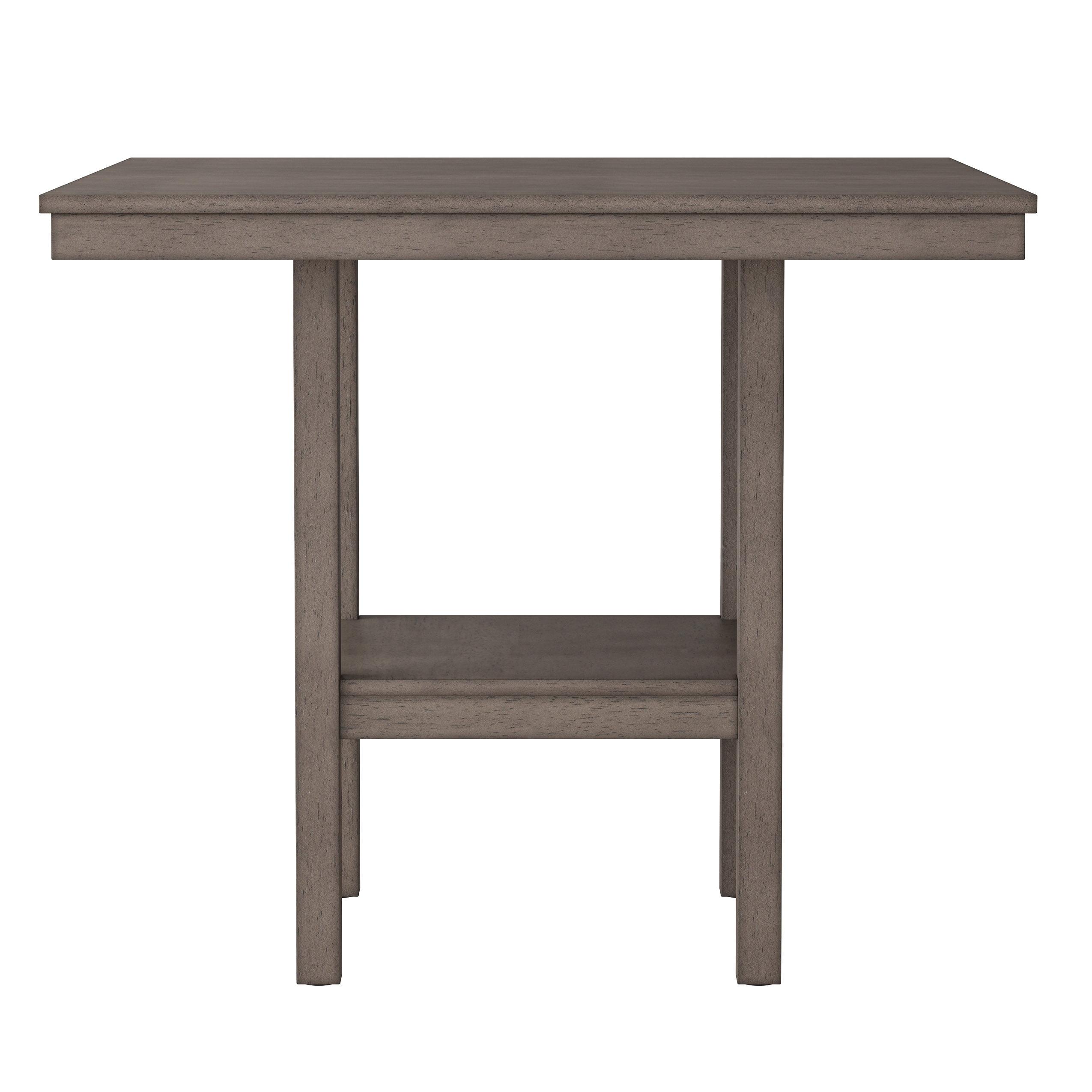 Tuscany Counter Height Dining Table Washed Gray - CorLiving: Rubberwood Legs, Storage Shelf, Square Shape