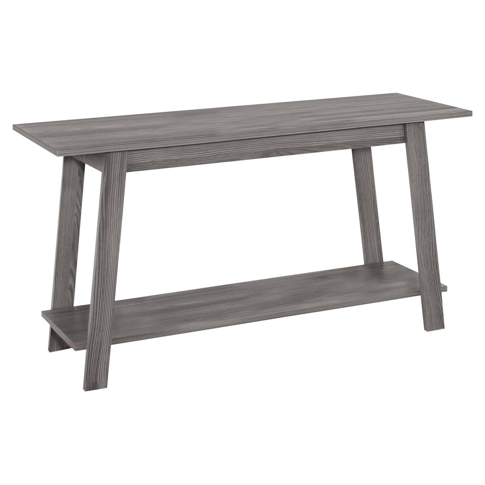 Transitional 42" Gray Laminate TV Stand with Open Shelving