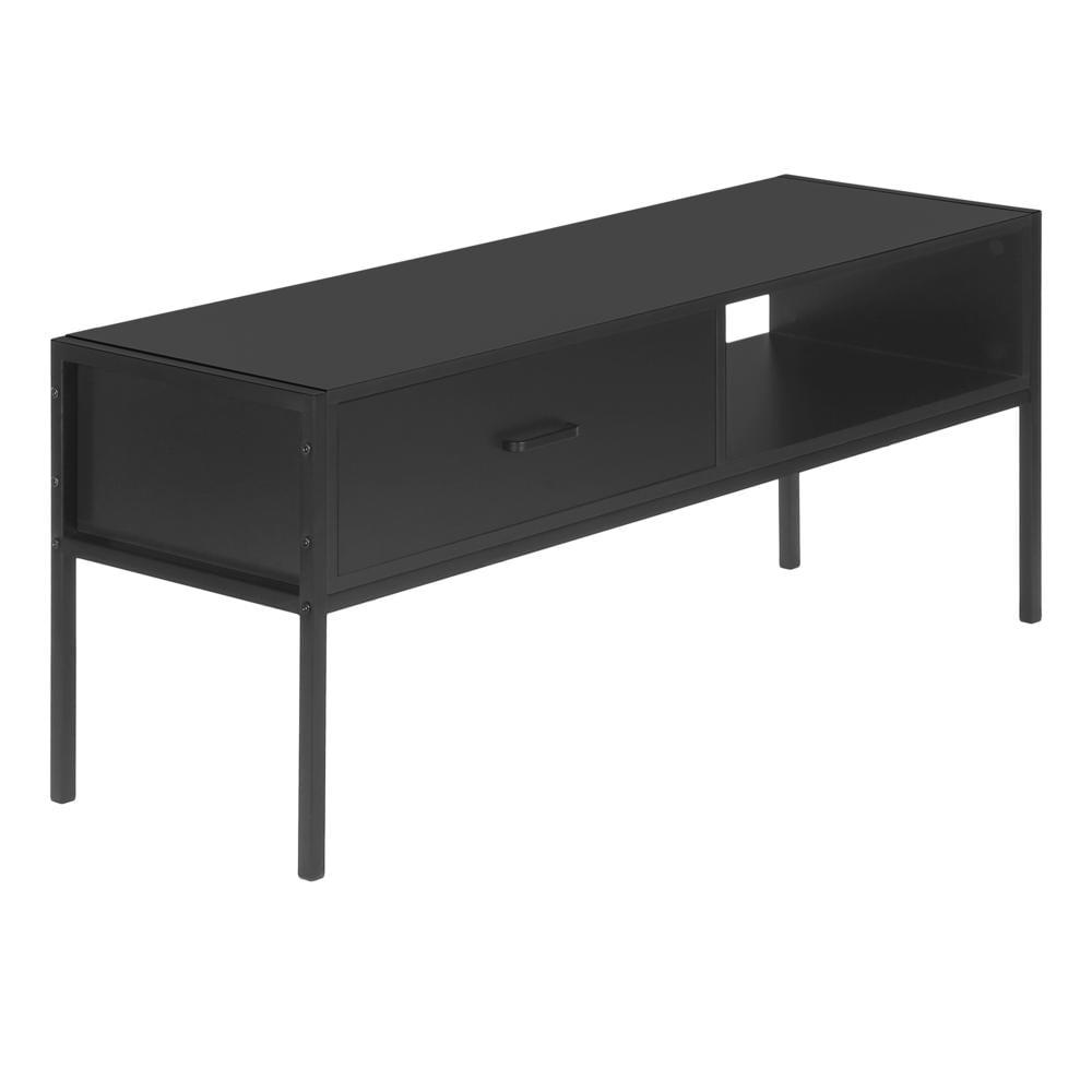 Monarch Specialties Tv Stand 48 Inch Console Media Entertainment Center Storage Drawer Living Room Bedroom Laminate Metal Black Contemporary Modern