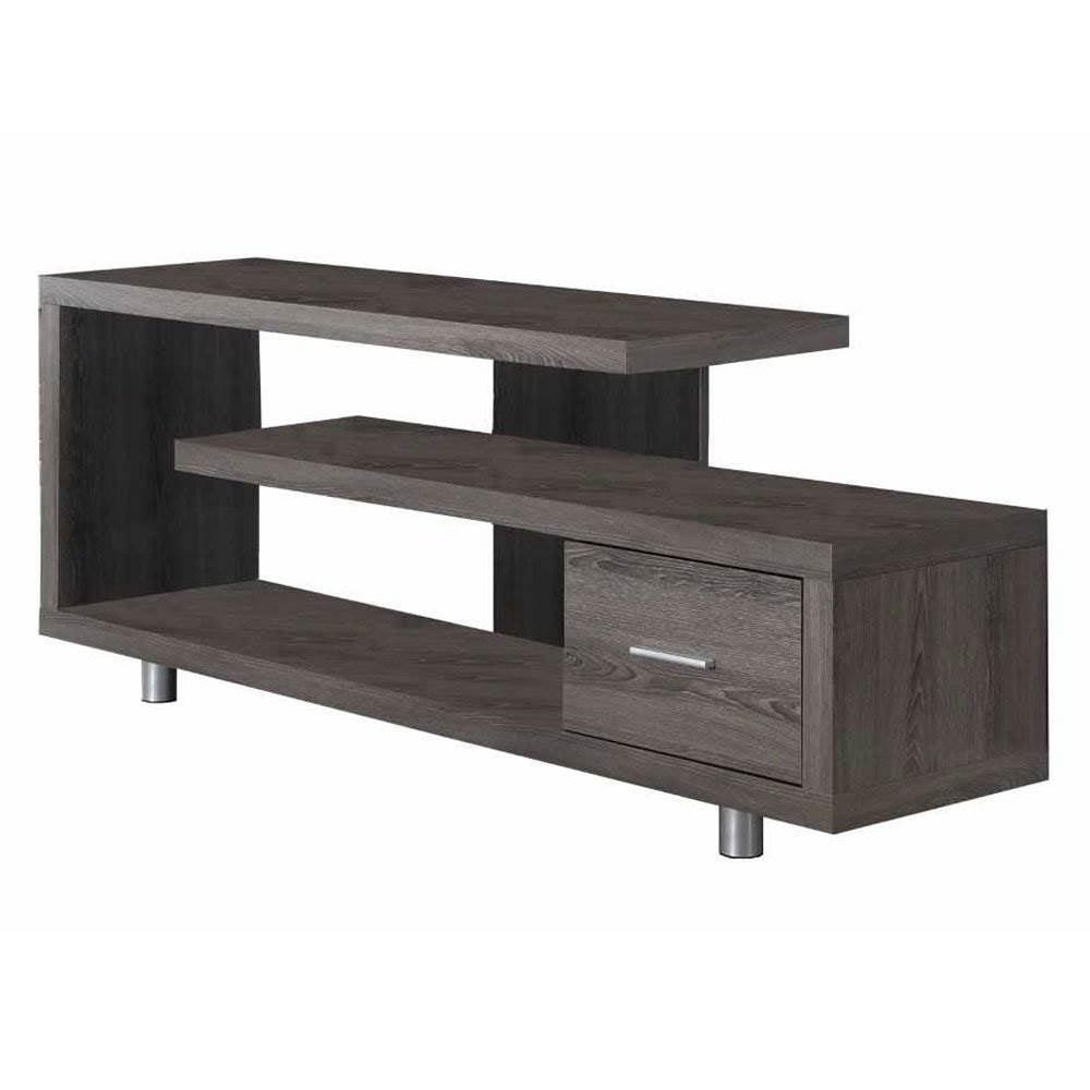 Dark Taupe 60" Modern TV Stand with Drawer