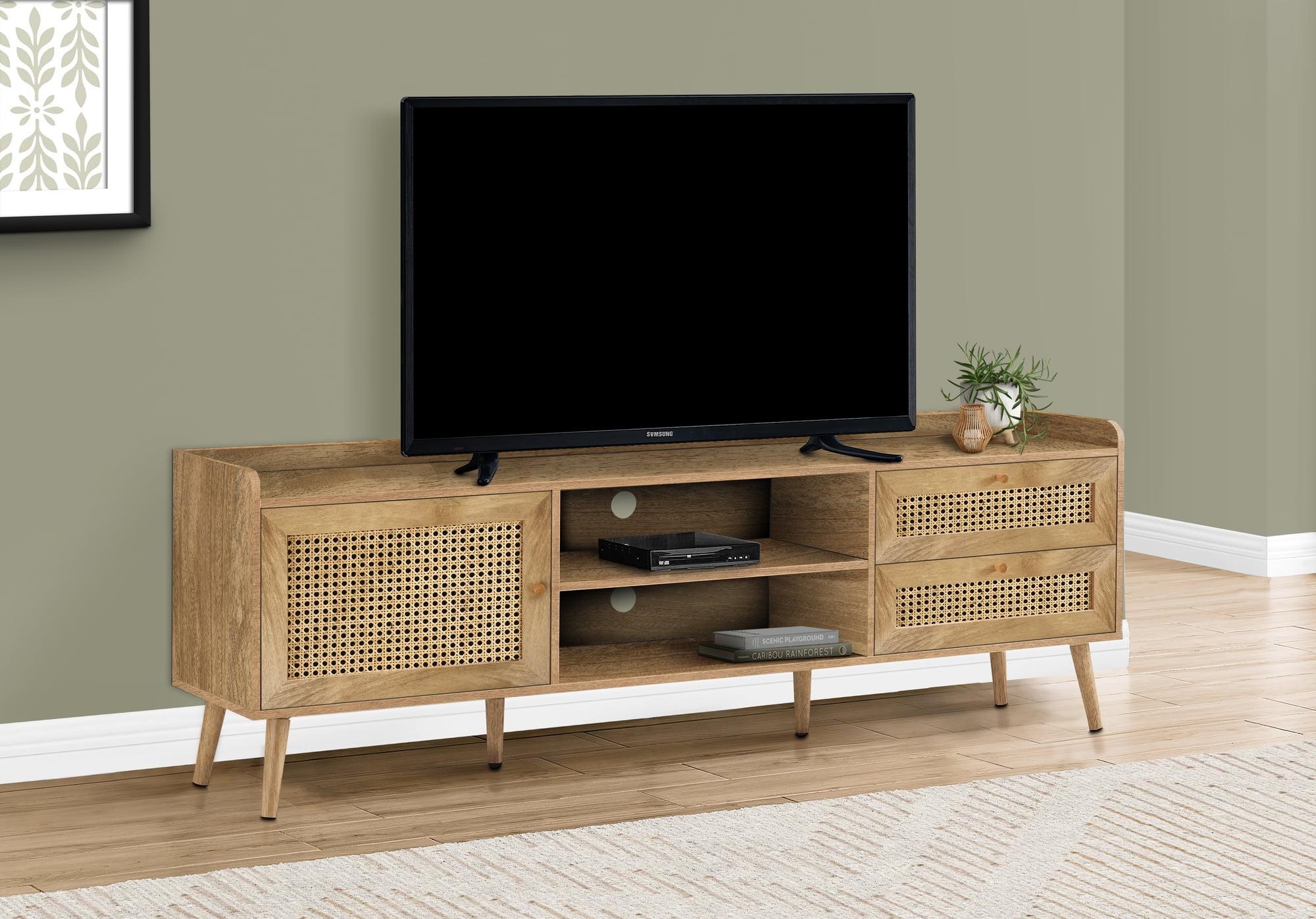 Monarch Specialties Tv Stand 72 Inch Console Media Entertainment Center Storage Cabinet Living Room Bedroom Walnut Laminate Wood Legs Transitional