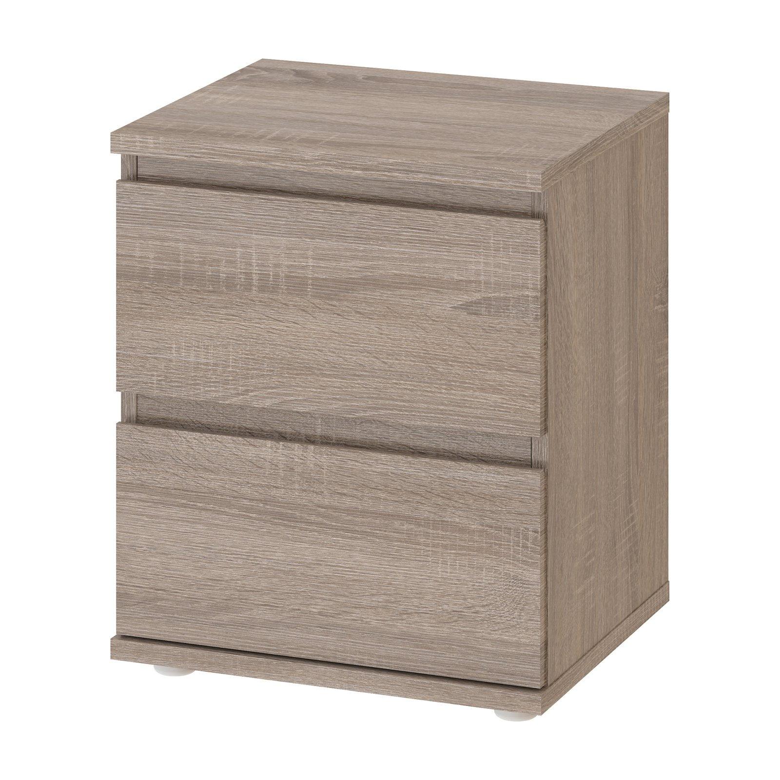 Tvilum Aurora 2 Drawer Bedroom Nightstand for Adults, Truffle