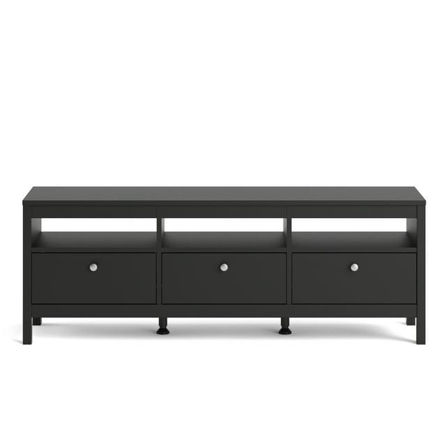 Tvilum Madrid 3 Drawer TV Stand, Black Matte