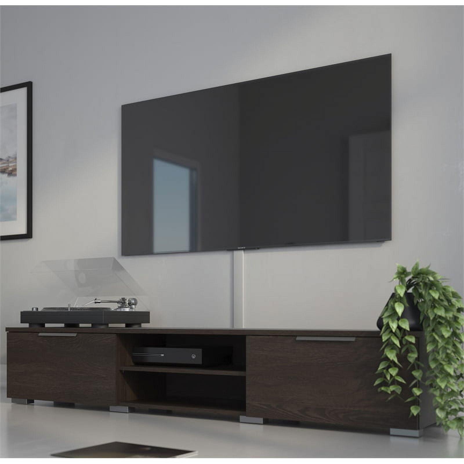 Tvilum Match 2 Drawer TV Stand with 2 Shelves, Dark Chocolate