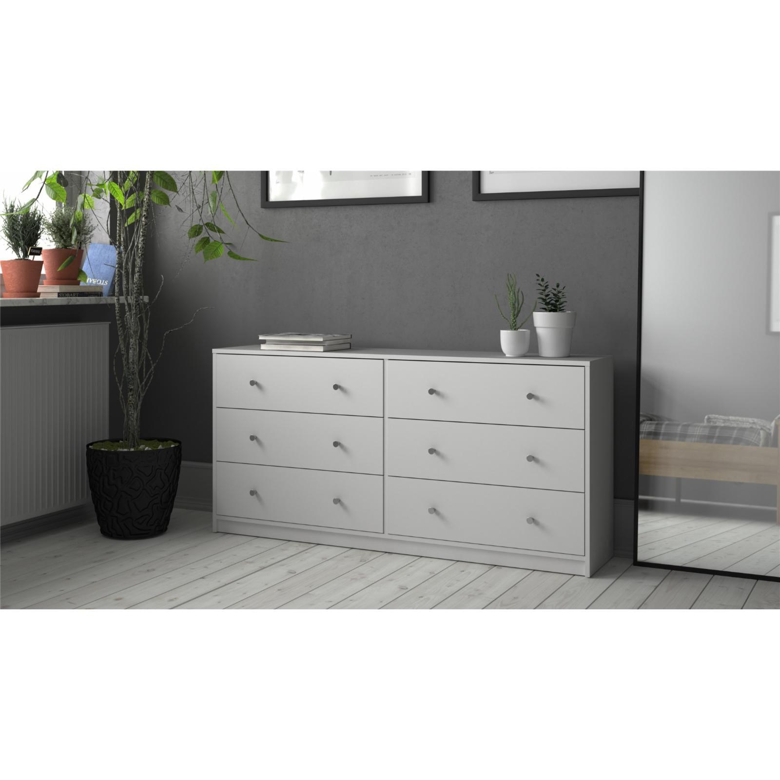 Tvilum Portland 6 Drawer Double Dresser, White
