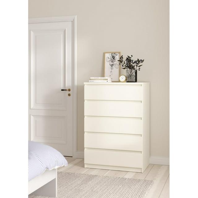 Tvilum, Scottsdale 5 Drawer Chest, White Woodgrain