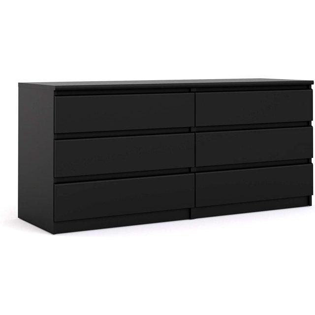 Tvilum,Scottsdale 6 Drawer Double Dresser, Black Matte