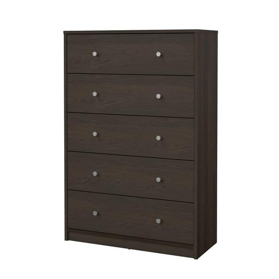 Tvilum Studio 5 Drawer Chest Dresser for Adults, Coffee