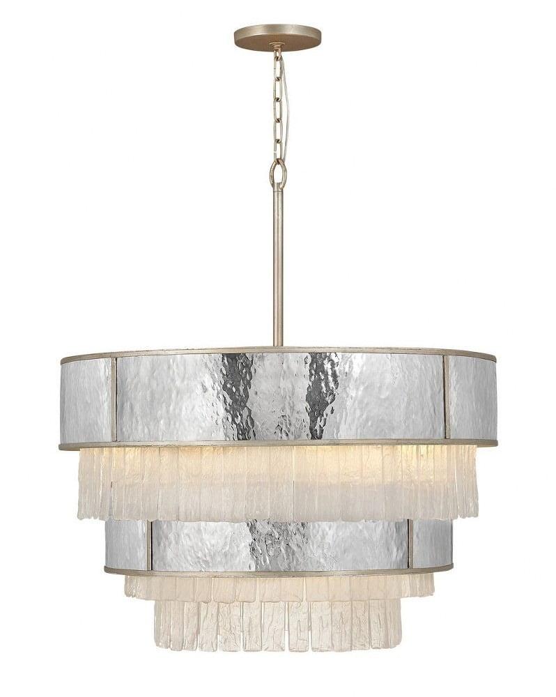 Reverie 12 - Light Fabric Dimmable Tiered Chandelier