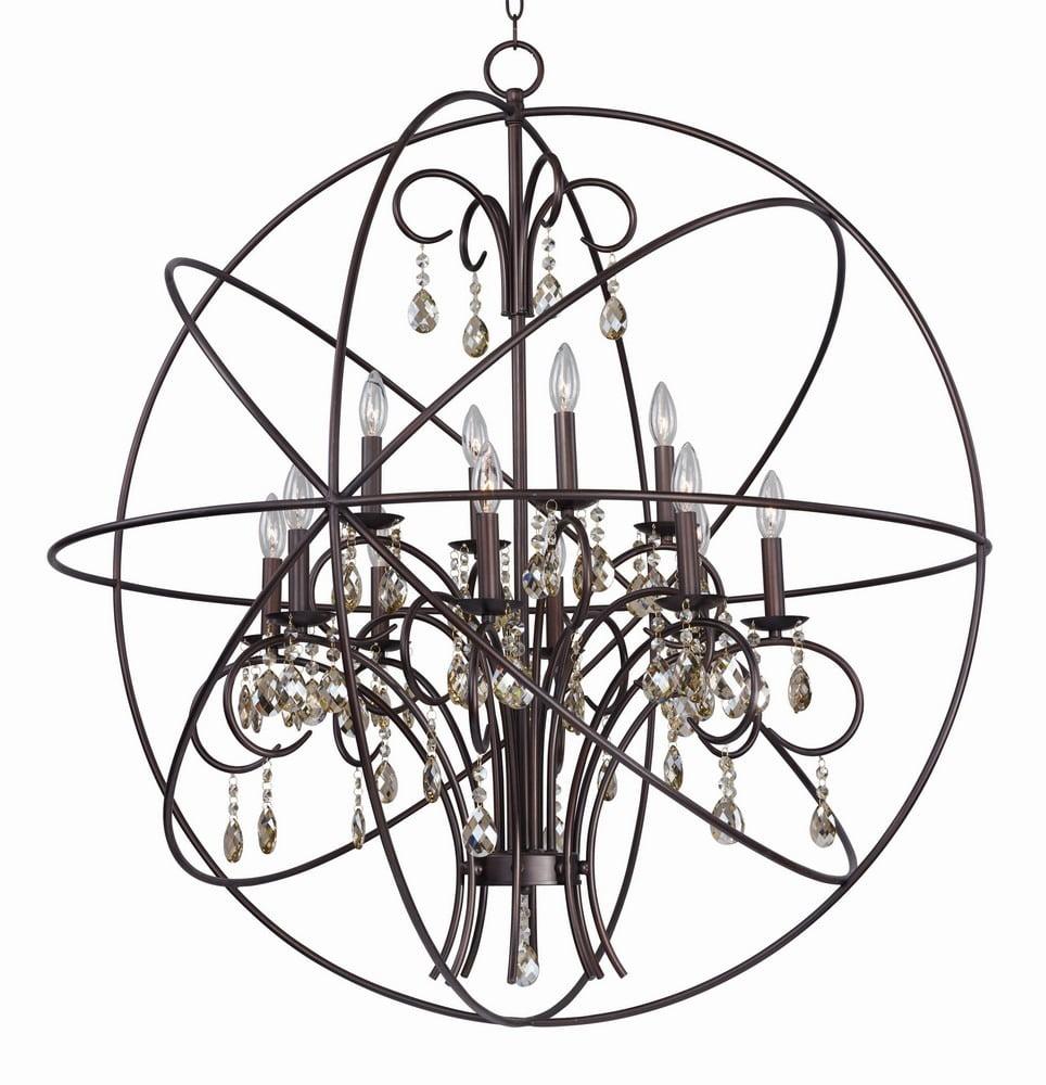 -Twelve Light Pendant In Modern Style-40 Inches Wide By 43.5 Inches High-Oil Rubbed Bronze Finish    -Traditional Installation Maxim Lighting 25147Oi