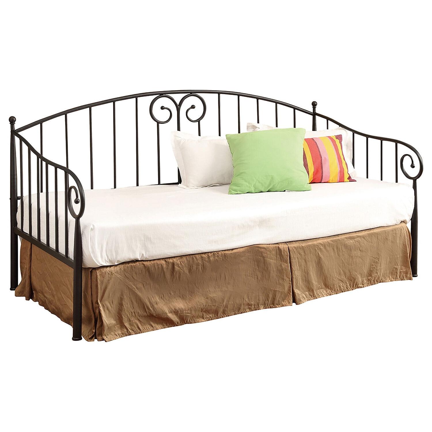 Black Metal Twin Daybed with Trundle Frame