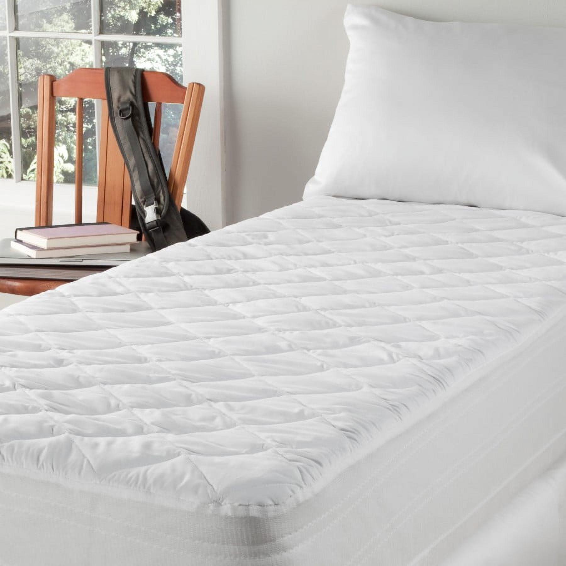 Twin XL White Waterproof Down Alternative Mattress Pad