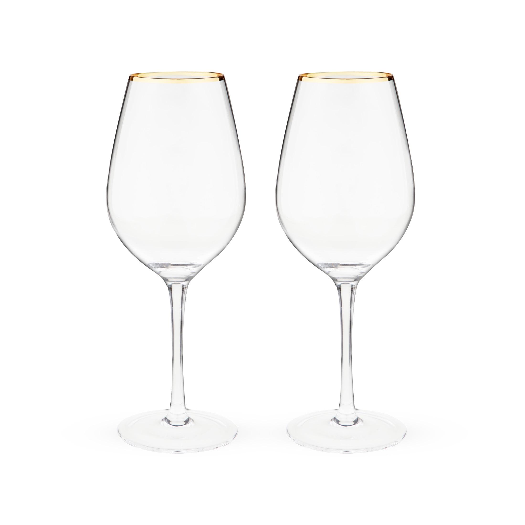Twine Gilded Stemmed Wine Glasses (Set of 2)