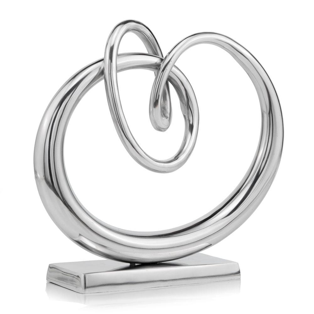 Elegant Twisted Knot 17" Aluminum Decor Sculpture