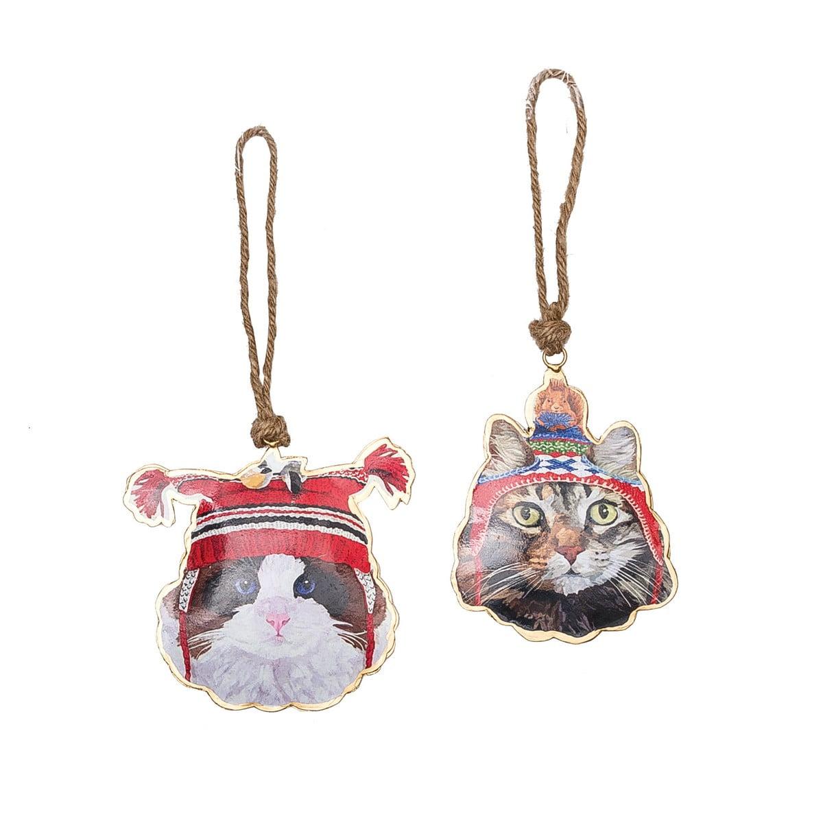 Gallerie II Two Can Cat Ornament Set of 2