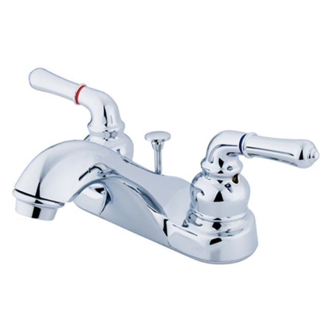 Polished Chrome Double Handle 4 in. Centerset Bathroom Faucet