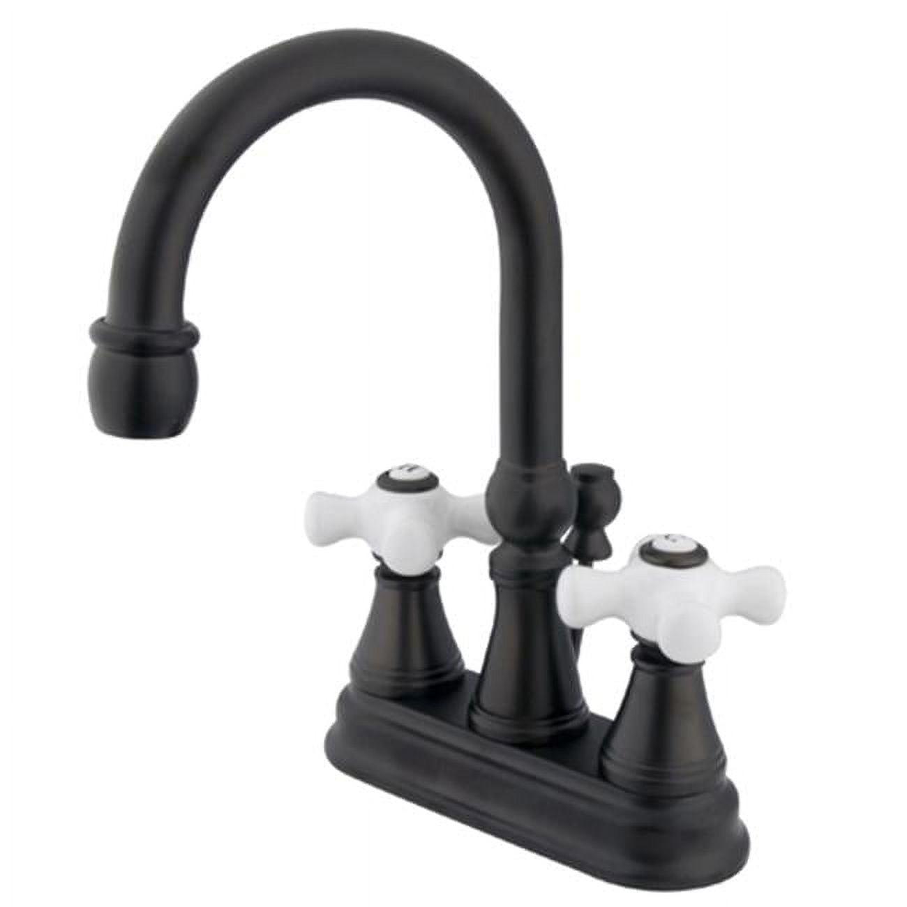 Centerset Bathroom Faucet with Double Cross Handles