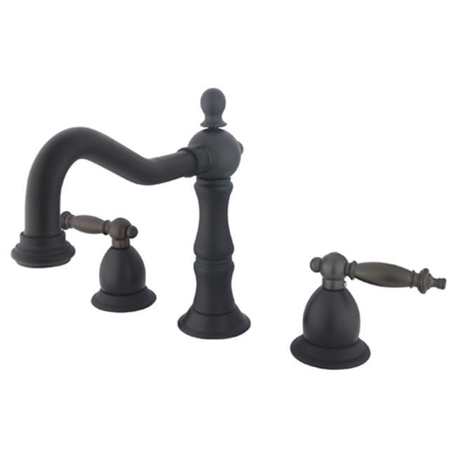 Two Handle 8 in. to 14 in. Widespread Lavatory Faucet with Brass Pop-up - Oil Rubbed Bronze