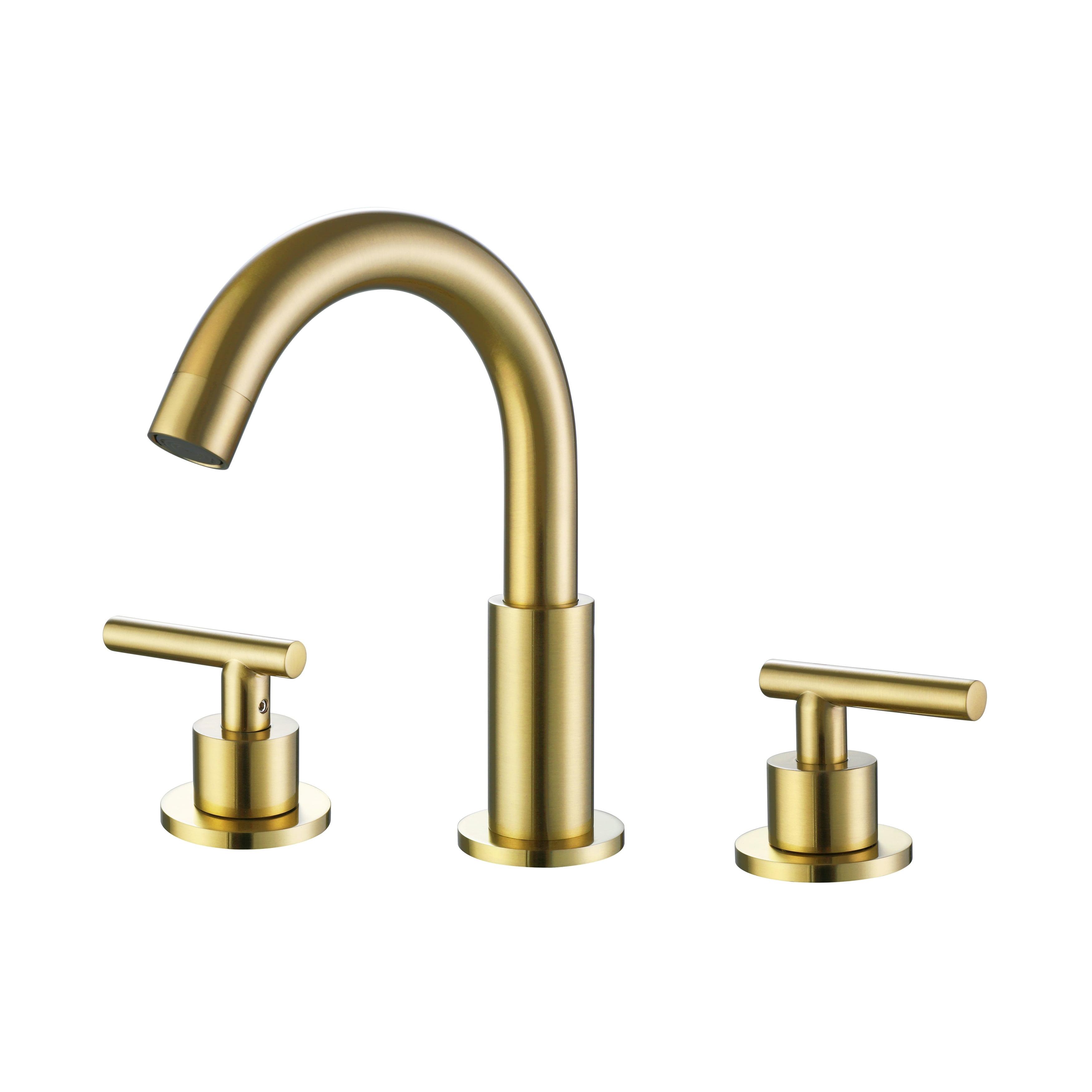 Brushed Gold Dual Handle Widespread Bathroom Faucet