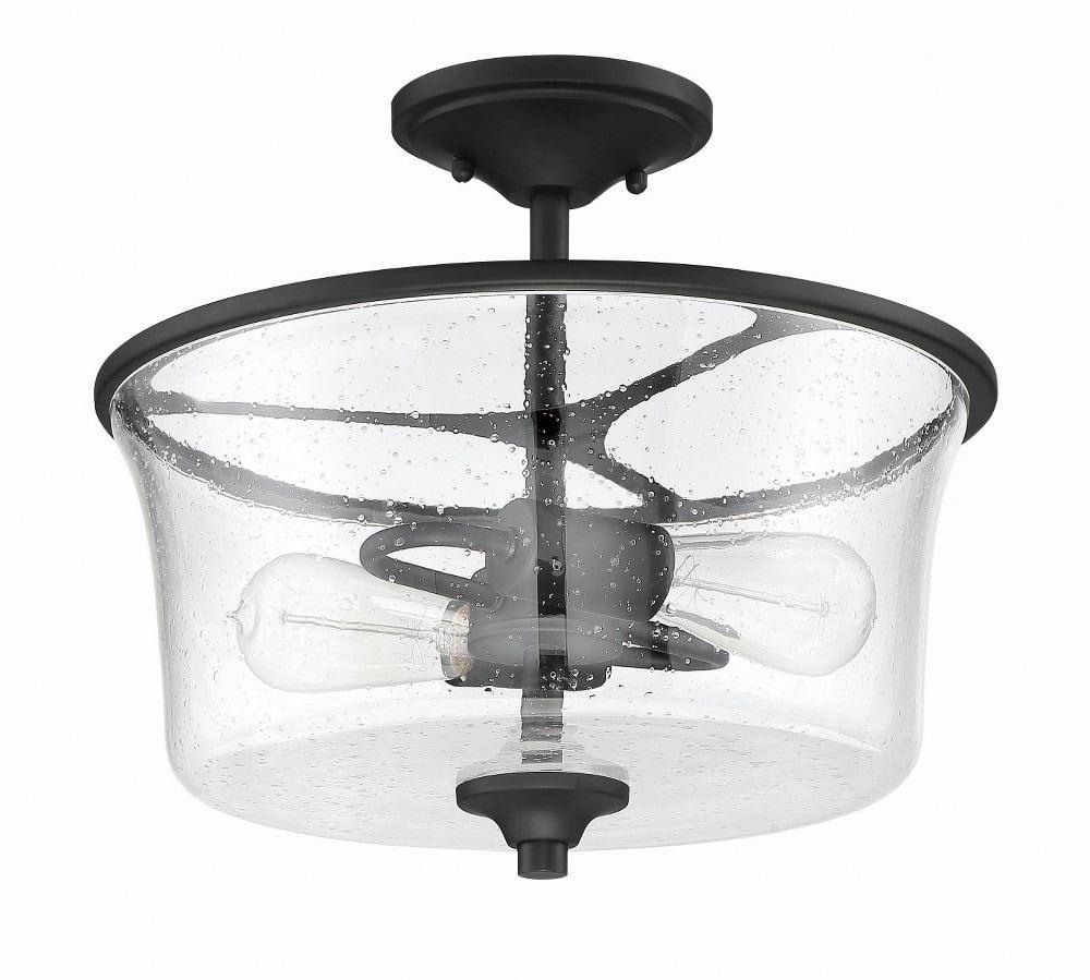 Flat Black Clear Glass Outdoor Wall Sconce