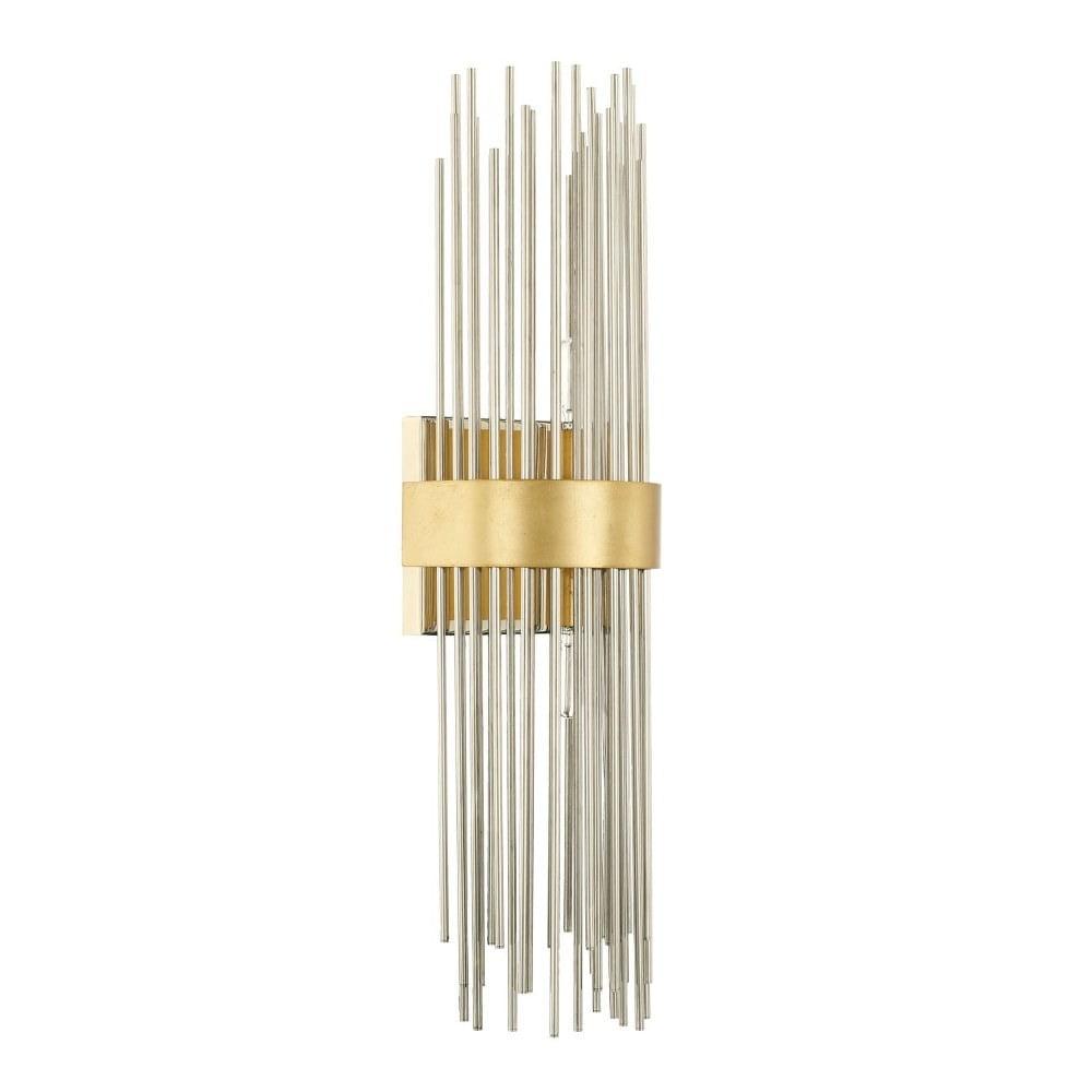 Lena Mid-Century Modern Fire and Ice Nickel Wall Sconce