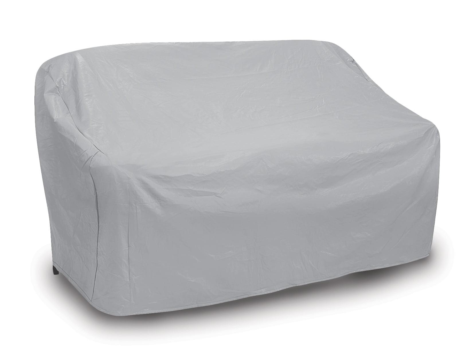 Gray Heavy-Duty Vinyl Two-Seat Sofa Cover