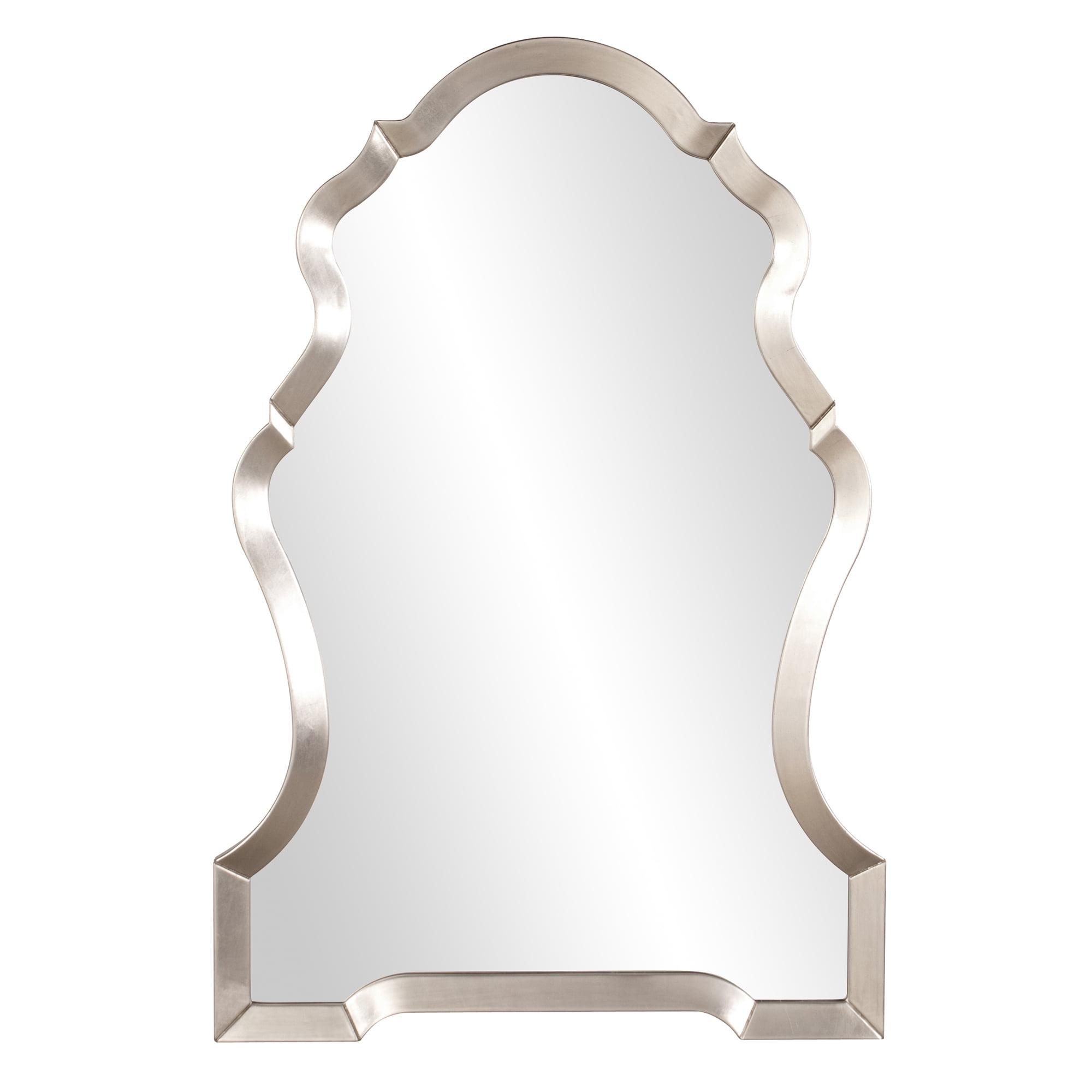 French Country Crowned Top Silver Wall Mirror