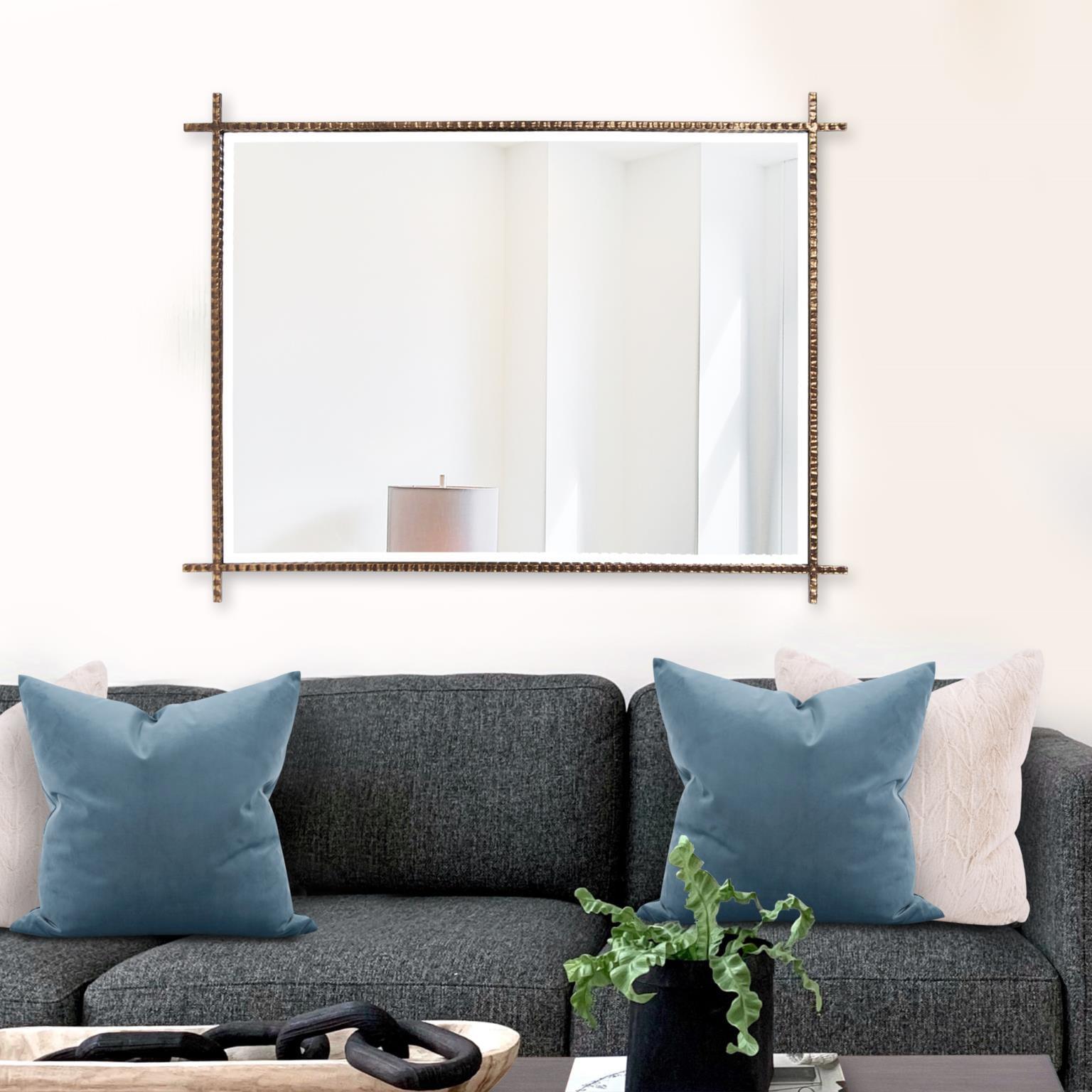 Tyler Dillon Isarno Large Rectangular Decorative Metal Industrial Mirror