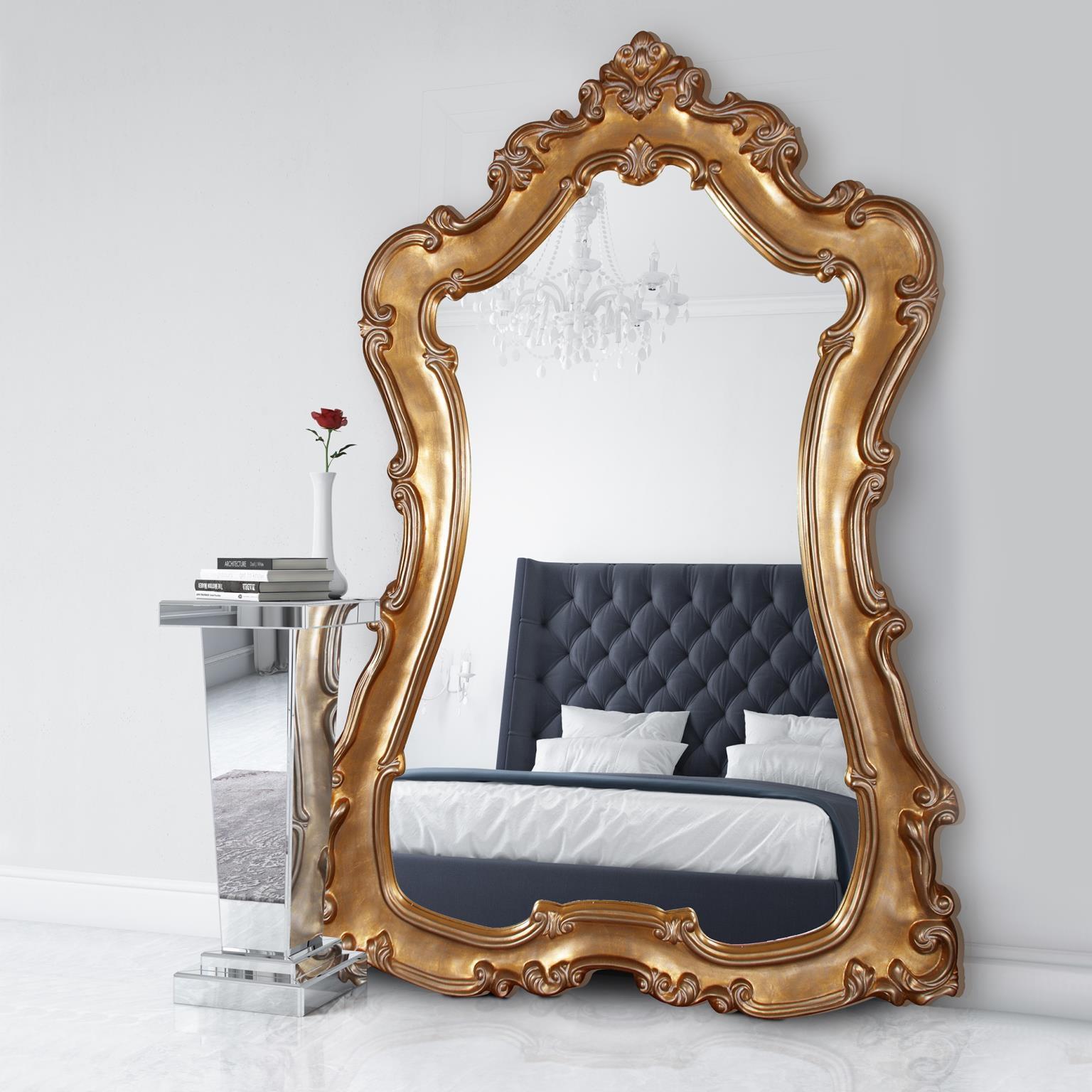 Tyler Dillon Aged Gold Ornate Framed Full Length Floor & Wall Mirror - 89"H x 60"W