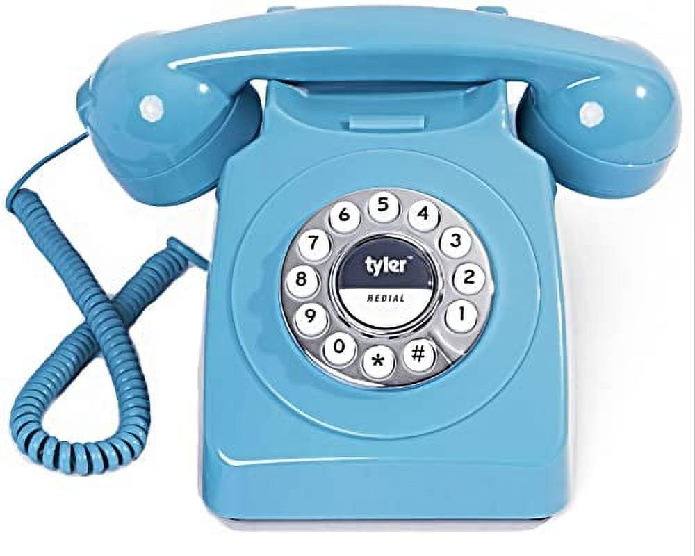 Tyler Retro Blue Rotary Look Corded Landline Phone